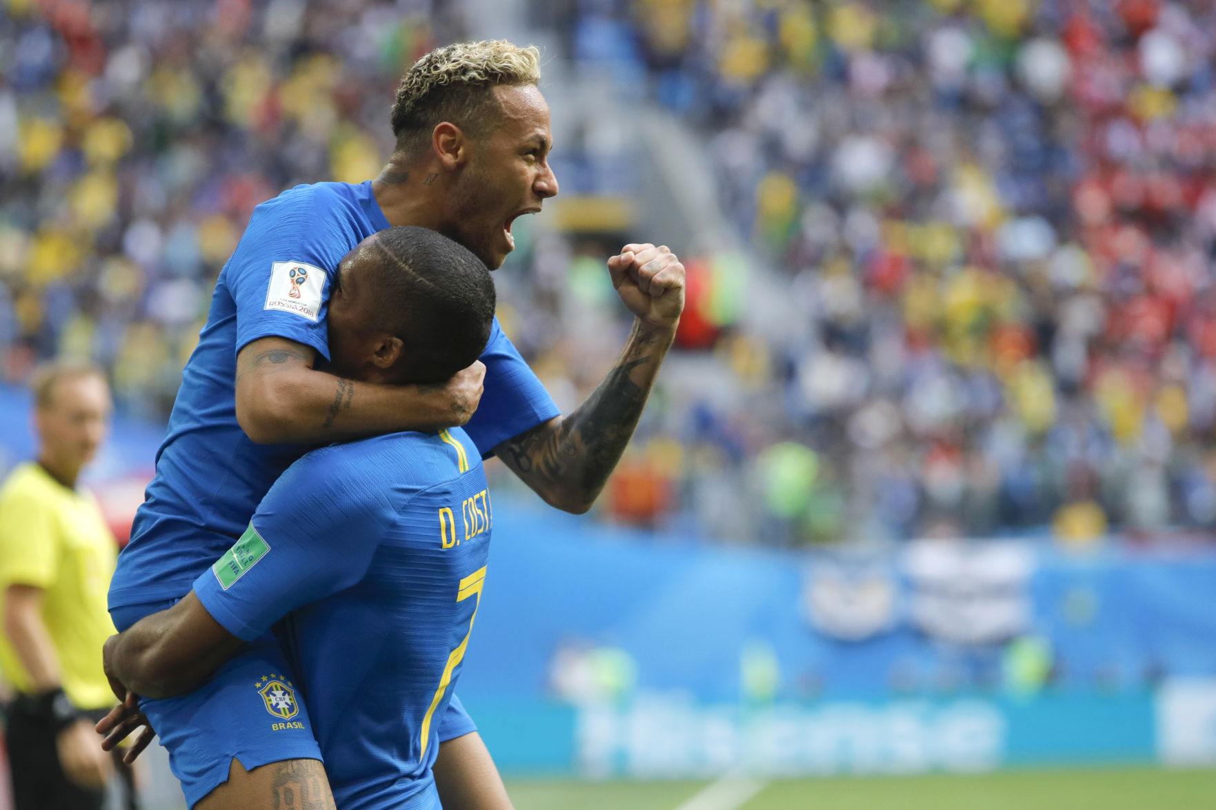 Neymar celebrates